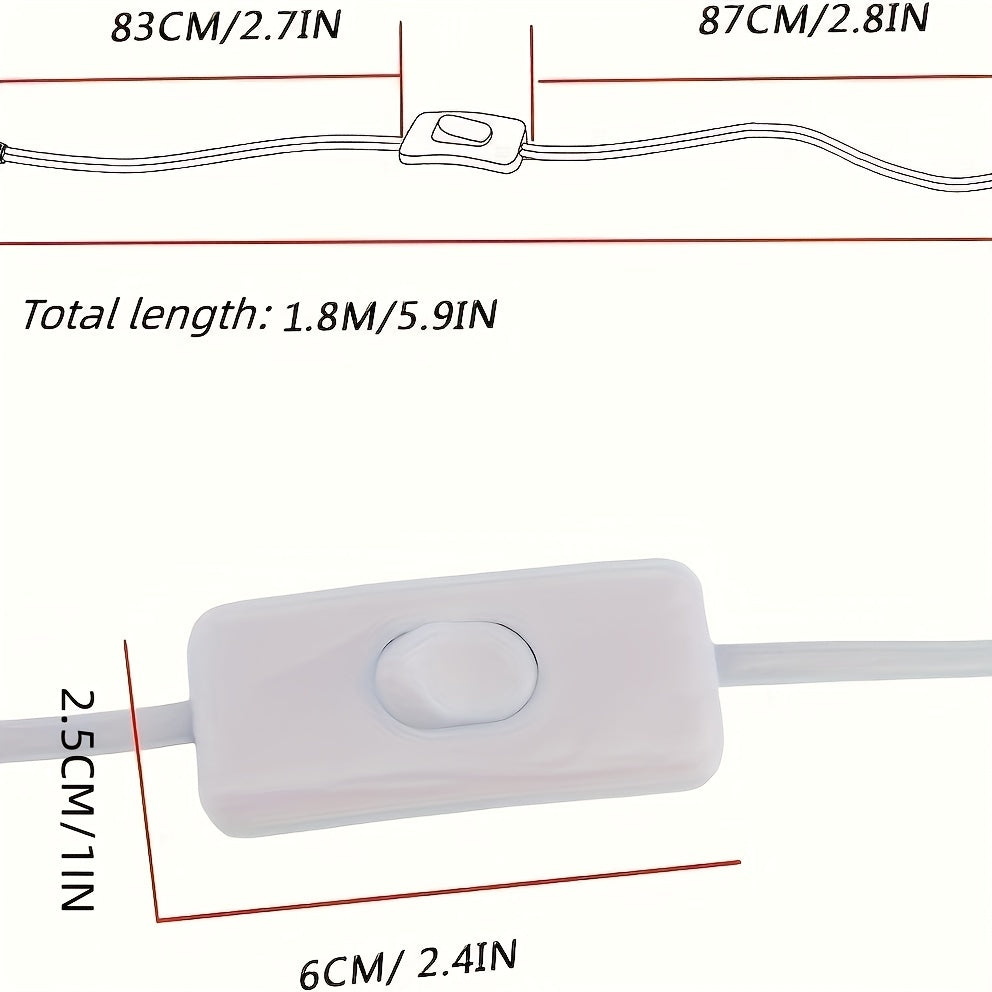 10 Pacck E26/E27 LED Lamp Socket 5.9ft Extension Cord With On/off Switch Without Bulb