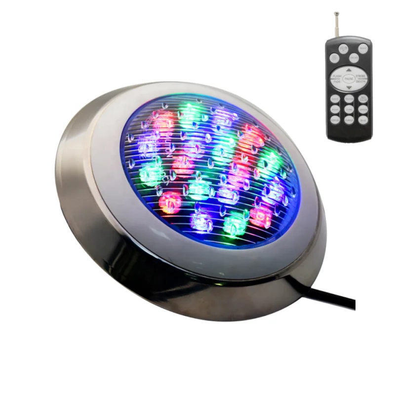 Underwater Lamp 12V AC DC 18W Round Shape RF RGB Wall Mounted Multi Color LED Pool Lights