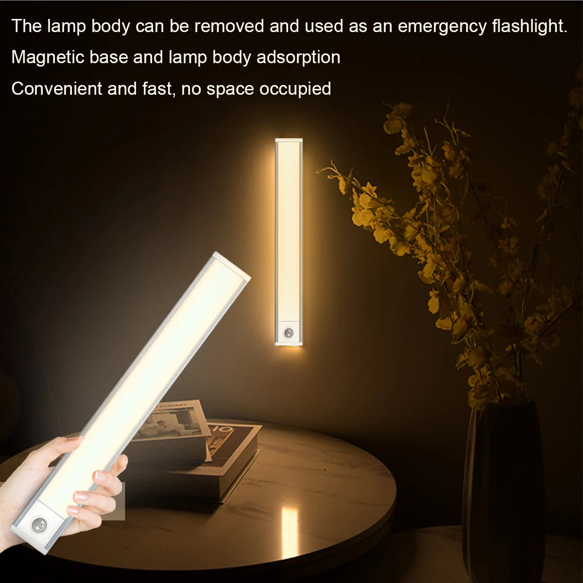 Led Closet Light Usb Rechargeable Under Cabinet Light,Dimmable Wireless Stick-on Anywhere Motion Sensor Night Light Bar