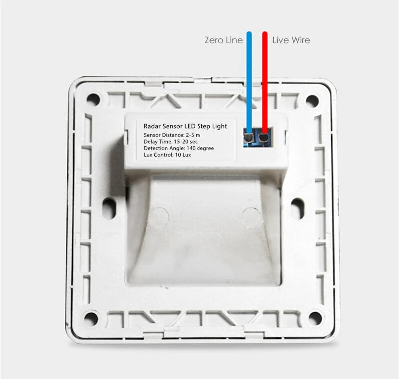 1.5W 3000K 86*86mm Square Auto ON OFF Recessed Microwave Sensor Staircase Step LED lights with sensor