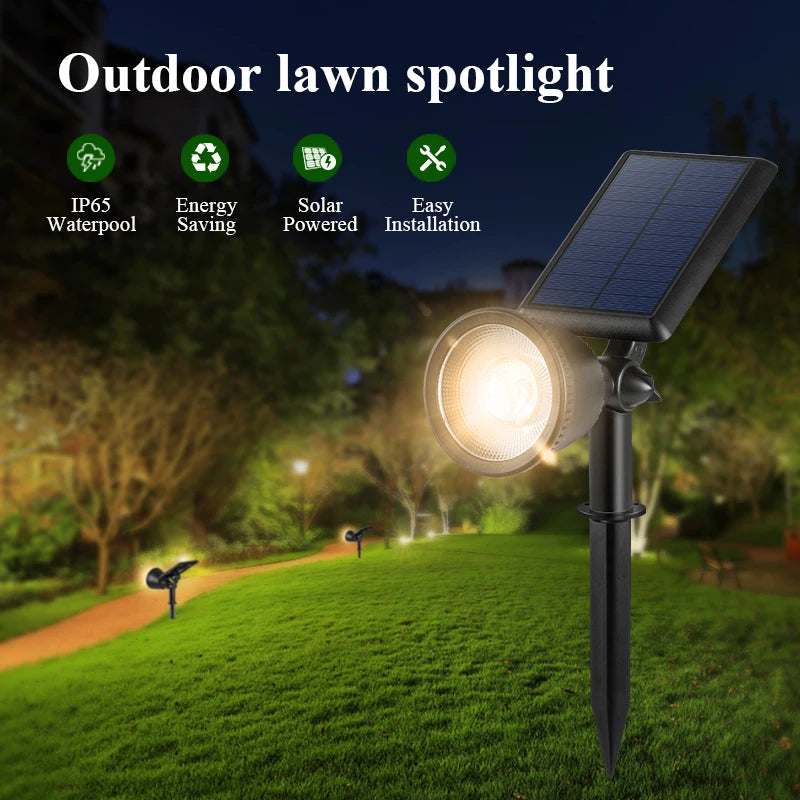 Wireless Outdoor Yard Landscape Light Ip65 Waterproof Led Lawn Spike Solar Spot Light Solar Powered Spotlight For Garden 10pack