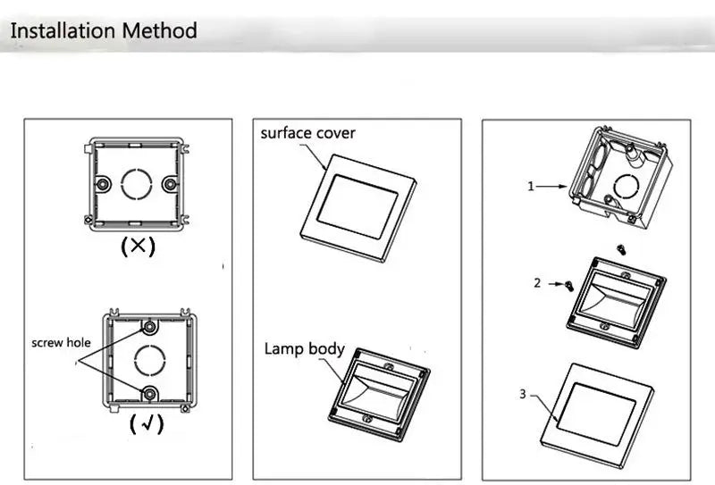 1.5W 3000K 86*86mm Square Auto ON OFF Recessed Microwave Sensor Staircase Step LED lights with sensor