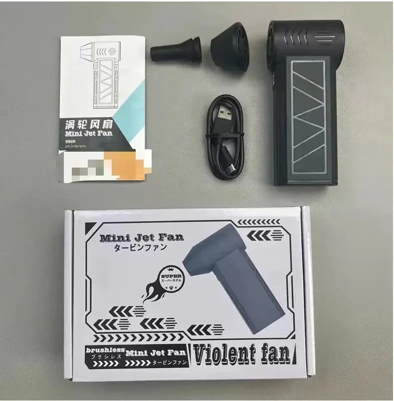 2024 Hot selling handheld mini powerful wireless compressed turbo jet air duster gun with light 130000 RPM car care & cleanings