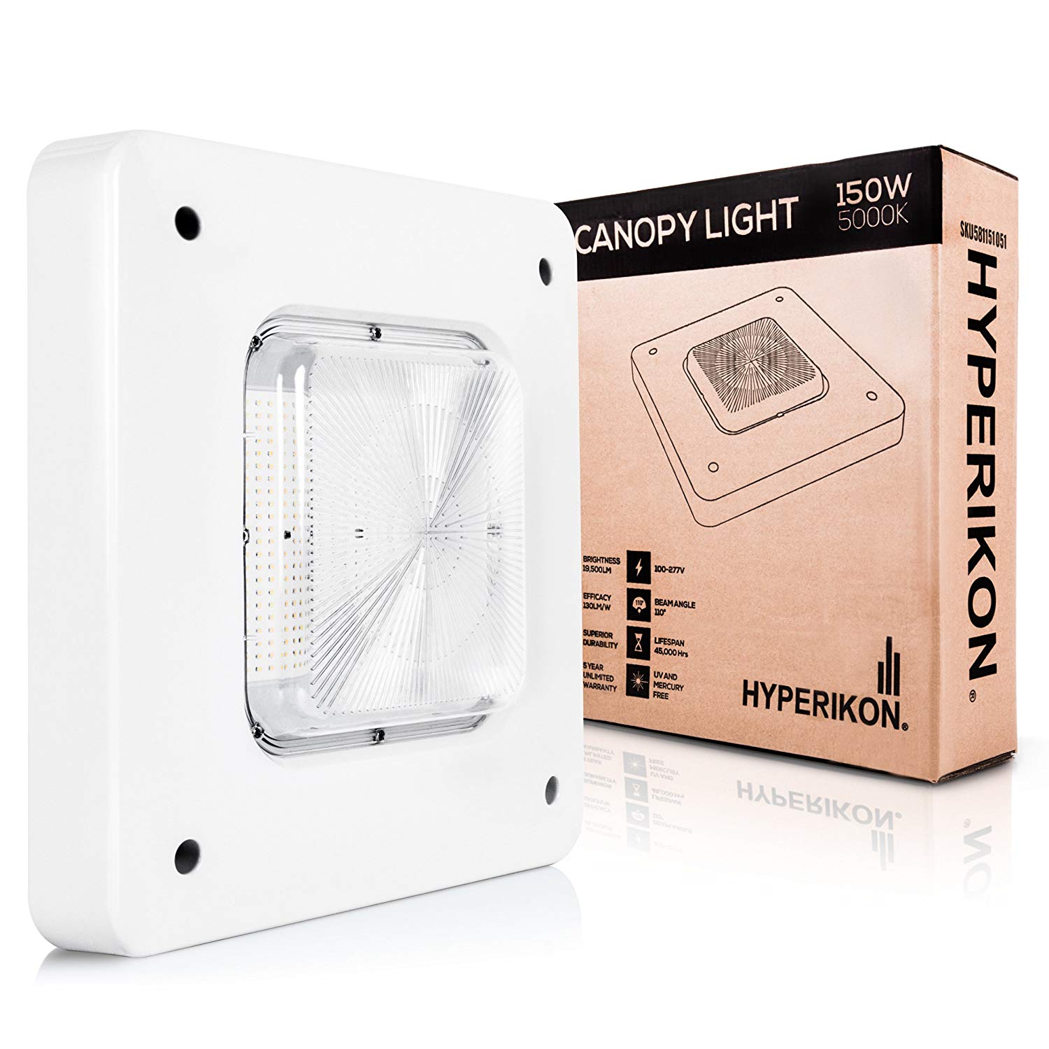 G2 150W LED Canopy Light-19,500Lumens-5 Years Warranty