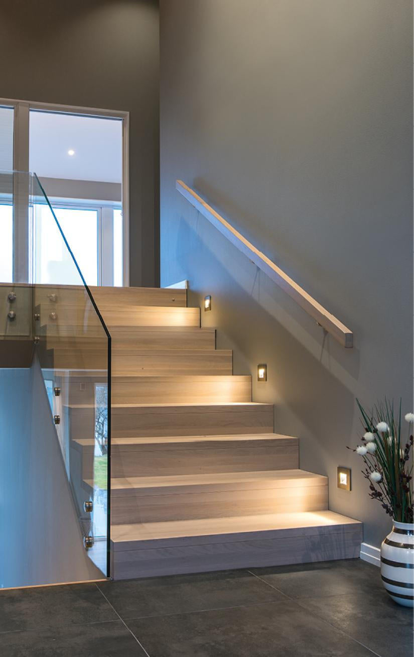 1.5W 3000K 86*86mm Square Auto ON OFF Recessed Microwave Sensor Staircase Step LED lights with sensor