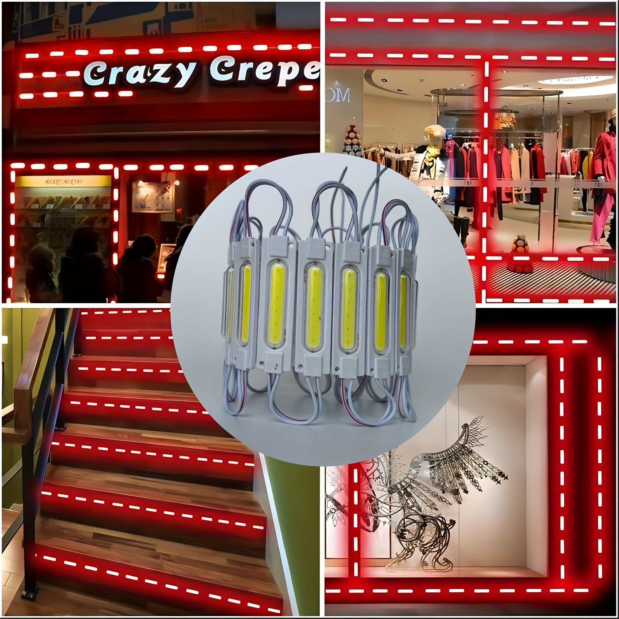 20/100pcs LED Module, COB LED Module Light,2W Commercial Energy Saving Advertising Decorative LED Light,Multiuse DC 12V Module Lights Waterproof Lamp, For Home Garden Party Car Letter Sign Advertising Decor With Tape