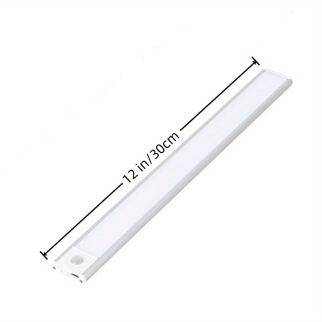 2pcs/pack Wireless LED Motion Sensor Cabinet Light - Rechargeable Under Counter Closet Lighting For Kitchen, Wardrobe, Cupboard, Stairs, Corridor - Battery Operated Night Light With Magnetic Mount - Easy Installation And Energy Efficient