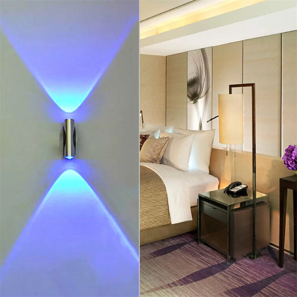 Double-headed LED Wall Lamp Home Sconce Bar Bedroom Porch KTV Wall Decor Ceiling Light Blue Home Decoracion Wall Light